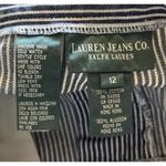 Ralph Lauren Vintage Jeans Co. Pants 12 Blue White Stripe Cropped Cargo Pockets Photo 9