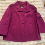 Talbots  100% Wool Blazer Sz 4 Pink Purple Soft Swing Coat Jacket Career Classic Photo 0