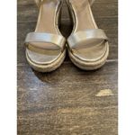 Stuart Weitzman  Teddi Wedge Espadrille Sandals Size 8 Gold  $395  Cocktail Metal Photo 2