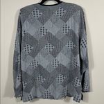 Caribe USA Gray Black Patchwork Knit Button Front Cardigan Jacket Women Medium Photo 1