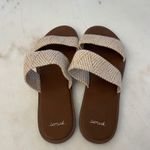 Sanuk  Women's‎ Woven Two Strap Slide Sandals Beige Brown Casual Shoes Size 9 Photo 3