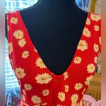 ASOS Women’s Red Floral V-Neck Sleeveless Dress 90’s Daisy Print Sundress Retro Photo 8