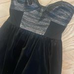 Tibi Black velvet strapless dress with silver details  Photo 3