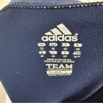 Adidas  Blue and Yellow Athletic Shorts with Elastic Waistband Photo 2