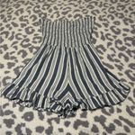 Angie  Navy and White Striped Romper Photo 0