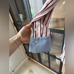 Sandro  paige striped dress long sleeve vneck mini bordeaux Photo 5