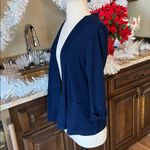 kim rogers Navy Blue Knit Comfy Open Cardigan Sweater Photo 2