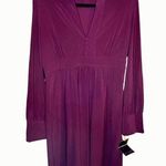 Essentials A.B.S V Neck Plum XL Midi Casual Dress Photo 0