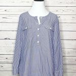 Vineyard Vines Blue & White Striped Popover Top Size Small Photo 0