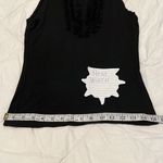 BCBGMAXAZRIA size medium blackāsleevelessĀ top ruffles around a V neckāGUC Photo 8