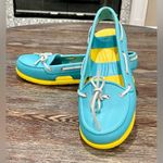 Crocs “Barbados” Beach Line Hybrid Boat Shoe - Sz 10 - Aqua & Yellow - EUC Photo 3
