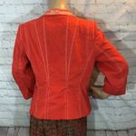 Elie Tahari  Ruffled Zip Front Detailed Blazer Bright Orange Medium M Photo 7