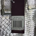 Elliott Lucca NWT INTRECCIO Woven Metallic Shoulder Bag Tote Pewter Gold Silver Photo 2