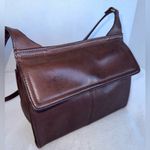 Fossil Vintage  Sasha Dark Brown Leather Crossbody Saddle Bag Double Sided Purse Photo 10