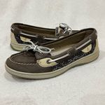 Sperry  Taupe with Grey Sequins Top-Sider Angelfish Boat Shoes Size 6.5 Photo 2