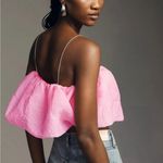 Anthropologie  NWT | Maeve Diamond Strap Crop Top in Pink | M Photo 1