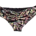 🔃Neon Paisley Print Brazilian Bikini Bottom Black Size M Photo 0