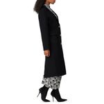 Rabanne Black Three Button Wool Long Sleeve Longline Winter Coat Size 4 Photo 2