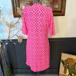 Anthony’s Resortwear Vibrant Tropical UPF Geometric Performance Dress ~ Sz S 🧡🍄 Pink Photo 2