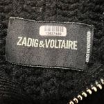 Zadig & Voltaire Zadig Voltaire Black Chunky Knit Zip Up Sweater Cheri Rainbow Heart Back Cozy Photo 3