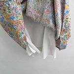 ZARA  Floral Ruffle Strap Sweetheart Neck mini Dress Small Colorful Photo 11