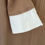 Anthropologie  Ribbed Knit Polo Dress Tan size large stretch Photo 6