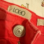 LOGO By Lori Goldstein Red logo wide leg low rise jeans Photo 1