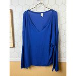 We The Free Sapphire Blue Dahlia Cotton Blend Bell Sleeve Top - Size. Medium Photo 6