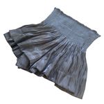 Koch Erica Metallic Charcoal Smocked Waist Ruffle Pleated Flowy Shorts Size M Photo 4