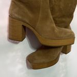 Gianni Bini NWT Brown LEATHER Suede 4” Heeled 1.5”PLATFORM Boots SIDE ZIP WO 10 Photo 8
