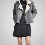 J.O.A. Shearling Lined Raw Edge Moto Biker Jacket Photo 0