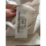 SOCIAL REVIVAL Cream Lace Trim Long Sleeve Fitted Cropped Top Size L Photo 4