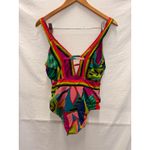 Trina Turk Trina Turk Swimwear Rainforest Plunge Hi Leg One Piece Tank Photo 3