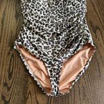 J.Crew Womens Ruched One Piece Swim Suit Gemma Bandeau Leopard Halter Size 12 Photo 3