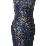 Badgley Mischka  collection sequin black blue dress sz 6 Photo 0