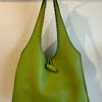 Isabella Fiore  Lime Green Genuine Leather Large Loop Closure Shoulder Bag Photo 0