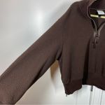 Varley  Roselle Half Zip Fleece Sweatshirt Size XL Deep Mahogany Brown Sherpa Photo 5