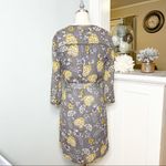 Burton of London Gray Floral Shirtdress with Tie Belt Size Small Photo 6