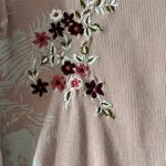 Soft Surroundings  Pink Floral Embroidered Thermal Bell
Cuff Top Small Photo 7