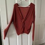 Pink Rose rust open back sweater Photo 1