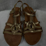 Born Metallic Gold Leather Sandals Made in Mexico Comfort Shoes size 9/40 1/2 Photo 0