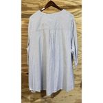 Catherines Catherine Pinstripe Floral Embroidered Tunic Blue Pinstripe Relaxed Cottage Photo 1