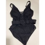 Becca New.  black lace crochet swimsuit. Medium. Retails $145 Photo 8