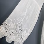 Altar'd State  White Long Bell Sleeve Lace Lined V-Neck Boho Dress Medium Photo 3