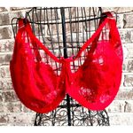 Smart & Sexy NWT Smart Sexy Pin Up Unlined Underwire Bra 46DDD Red Sheer Floral Valen… Photo 1