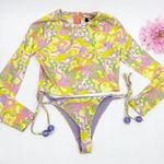 Beach Riot NEW X Free People Rashguard Bikini Swim Set Lindsay Soleil 70s Swirl Photo 0