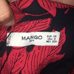 Mango red and black Hawaiian size 2 button down crop top Photo 2