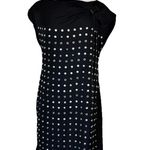 See By Chloe  Jersey Black Dress Studded Abstract Design Cap Sleeves Shift 6 /42 Photo 0