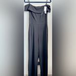 XScape 🆕  Over-The-Shoulder Scuba Crepe Jumpsuit Black Sz 8 NWT Photo 6