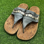 Birkenstock y2k tatami x sz 38 Sandal thong flip flops Beach silver charms EUC Photo 0